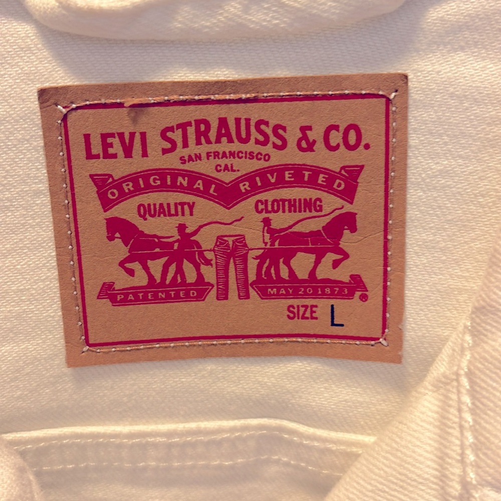Levi's Cream White Denim Jean Jacket - Picture 8 of 10